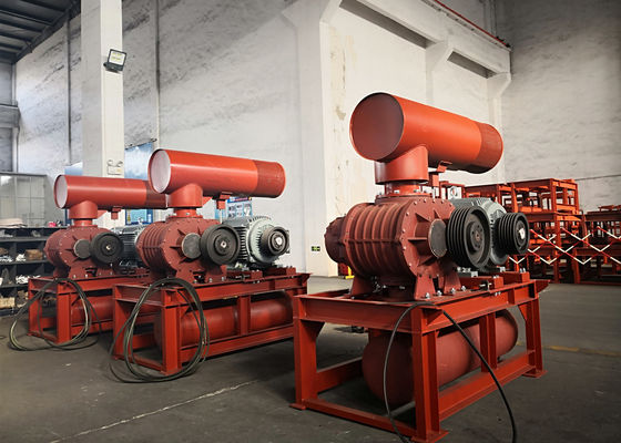 0,8 thanh 132kW 10 "850-1500 vòng/phút 71.52-116.5m3/phút Tri Lobe Roots Blower