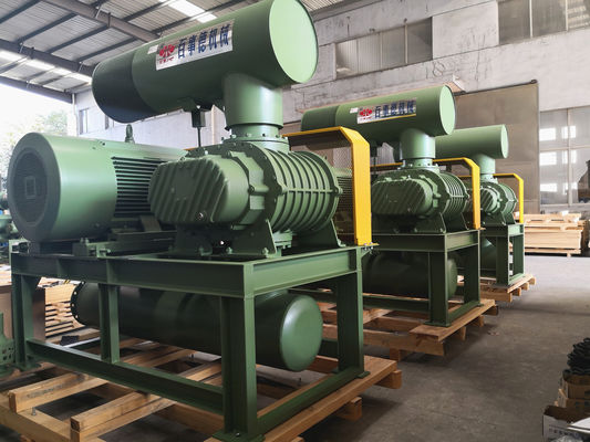 0,8 thanh 132kW 10 "850-1500 vòng/phút 71.52-116.5m3/phút Tri Lobe Roots Blower