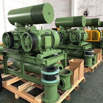 Xả áp suất 80 Kpa Roots Máy thổi khí Gang 3 thùy Vòng quay 40m3 / phút